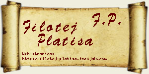 Filotej Platiša vizit kartica